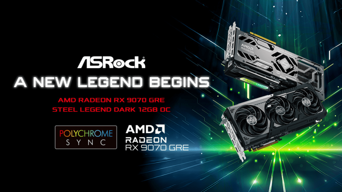 ASRock Announces ASRock AMD Radeon™ RX 9070 GRE Steel Legend Dark 12GB OC Graphics Card - Vektra Computers LLC