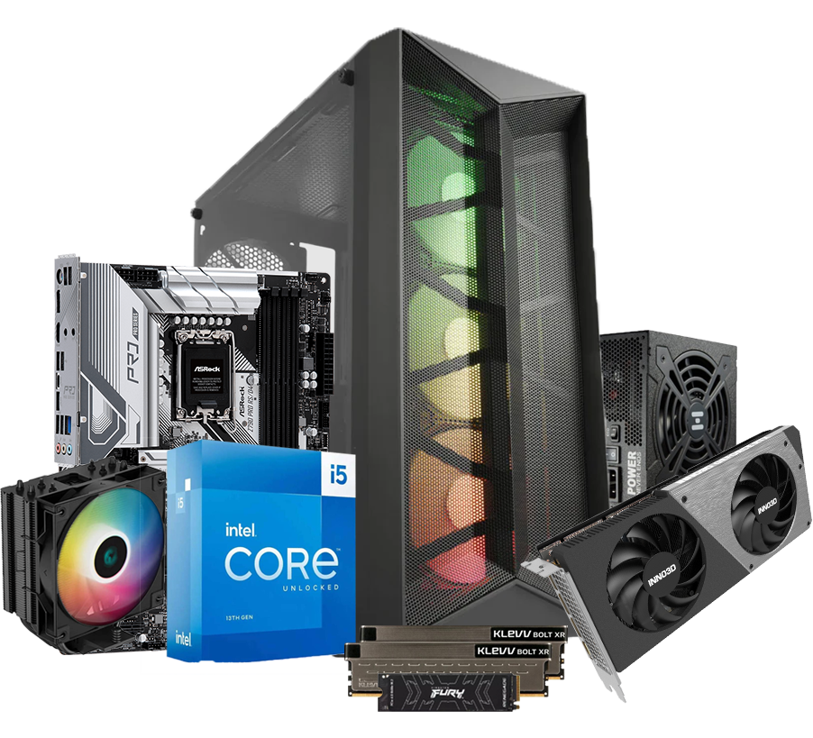 Vektra Neutrino C1408G Gaming PC - i5-13600K Z790 RTX4060Ti 32GB 1TB 750W ARGB AirCooler