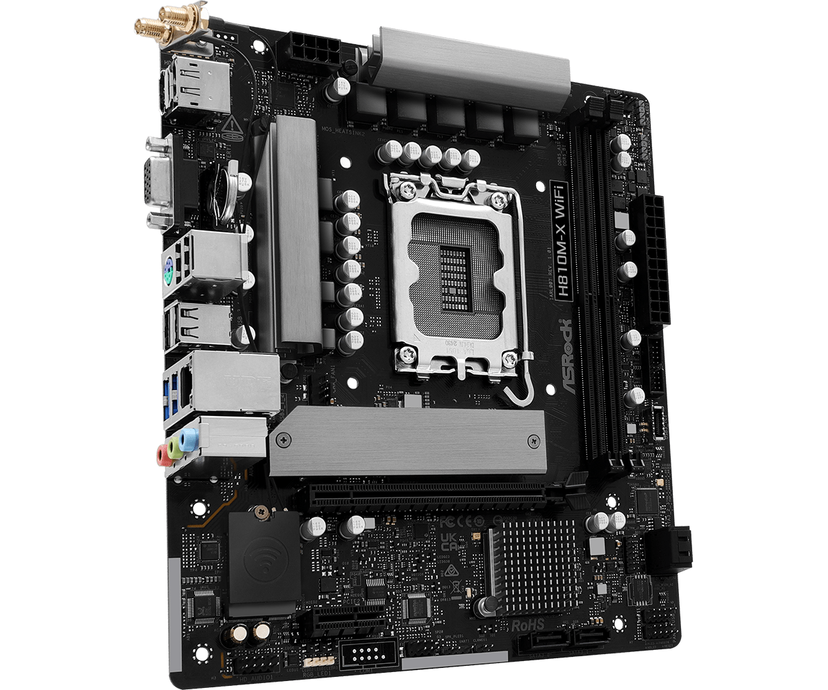 ASRock H810M-X WiFi Socket Motherboard | 90-MXBS60-A0UAYZ