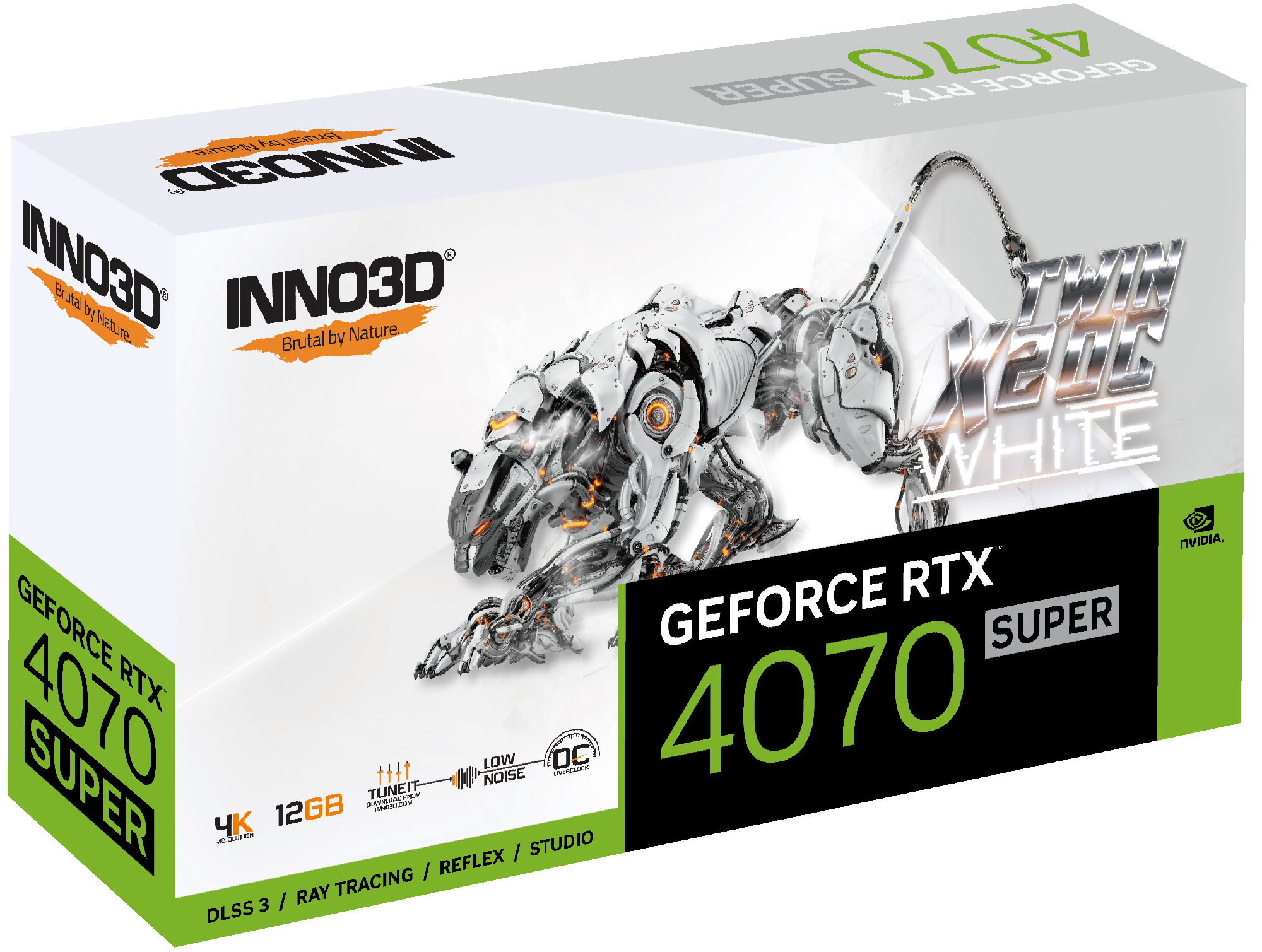 INNO3D GEFORCE RTX 4070 SUPER TWIN X2 12GB GDDR6X OC WHITE Graphics Card | N407S2-126XX-186162W