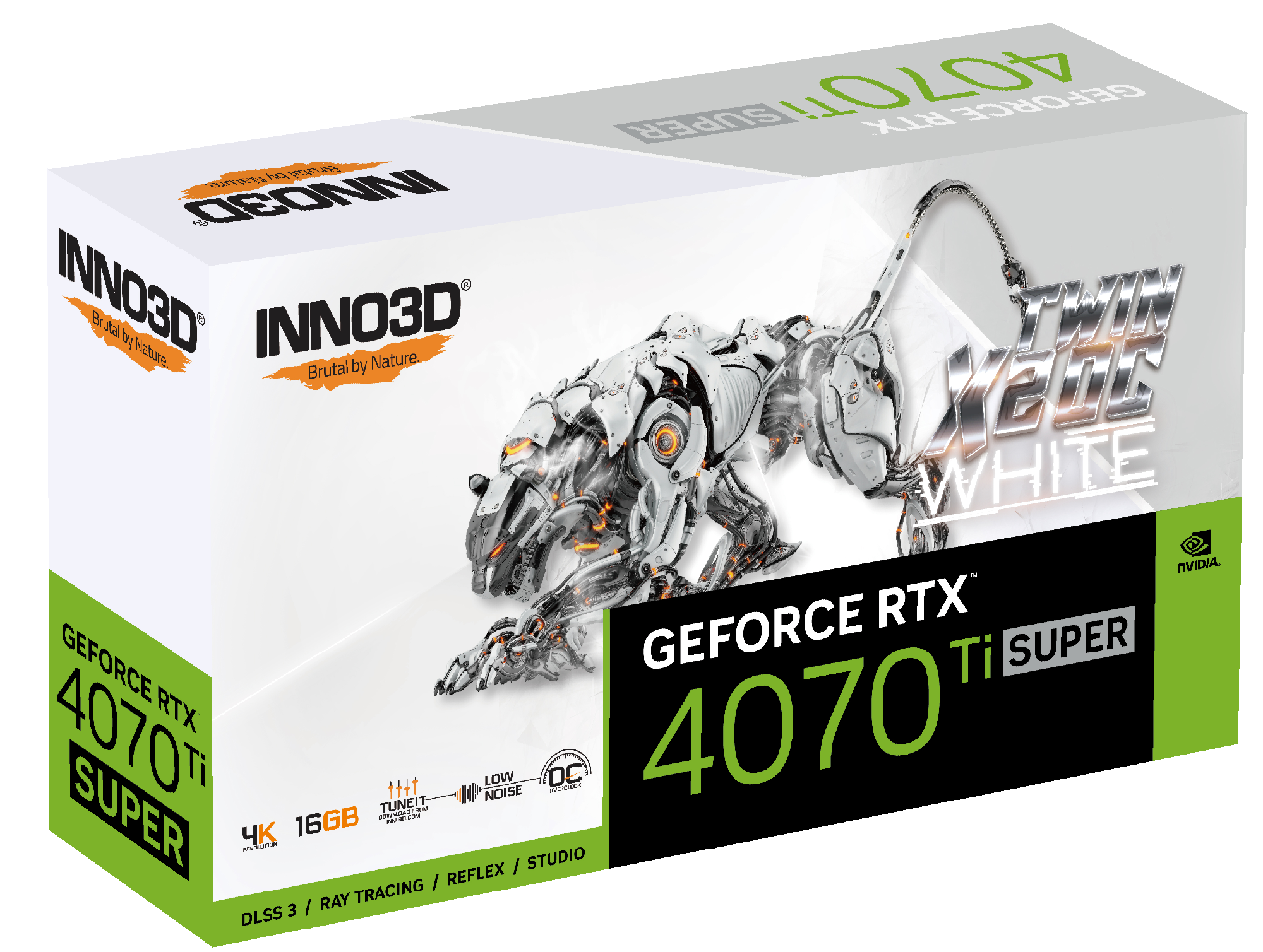 INNO3D GEFORCE RTX 4070 TI SUPER TWIN X2 16GB  GDDR6X OC WHITE Graphics Card | N407TS2-166XX-186156W |