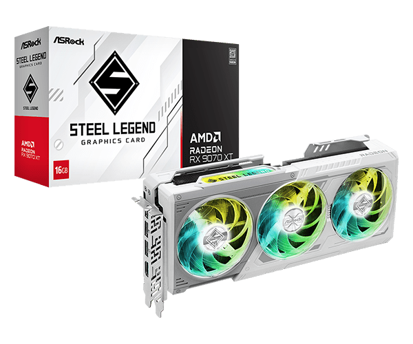 ASROCK AMD Radeon™ RX 9070 XT Steel Legend 16GB Graphic Card | 90 - GA5DZZ - 00UANF - 4711581490451 - Vektra Computers LLC