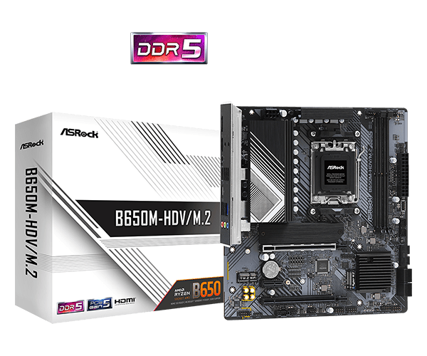 ASRock B650M - HDV/M.2 AMD Socket AM5 Motherboard | 90 - MXBLA0 - A0UAYZ - - Vektra Computers LLC