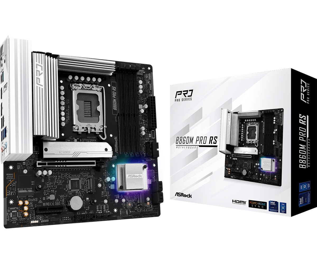 ASRock B650M Pro RS LGA1851 Socket Motherboard | 90 - MXBRR0 - A0UAYZ - 4711581490291 - Vektra Computers LLC