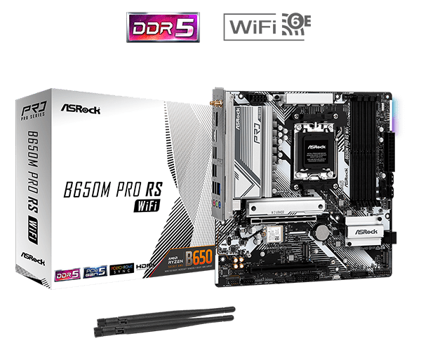 ASRock B650M Pro RS WiFi AMD Socket AM5 Motherboard | 90 - MXBLZ0 - A0UAYZ - 4710483943089 - Vektra Computers LLC