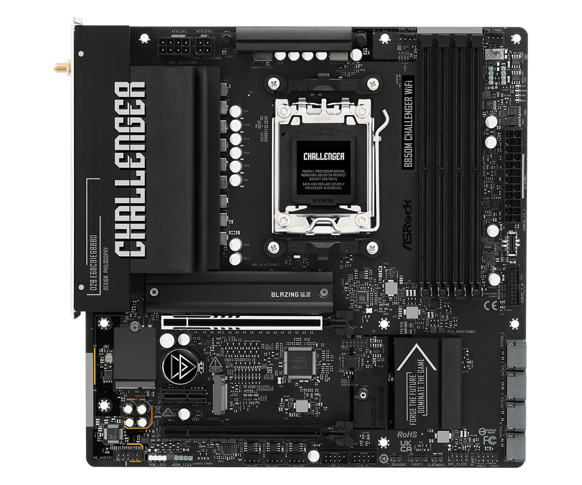 ASRock B850M Challenger WiFi AM5 Micro ATX Motherboard - 4711581494138 - Vektra Computers LLC
