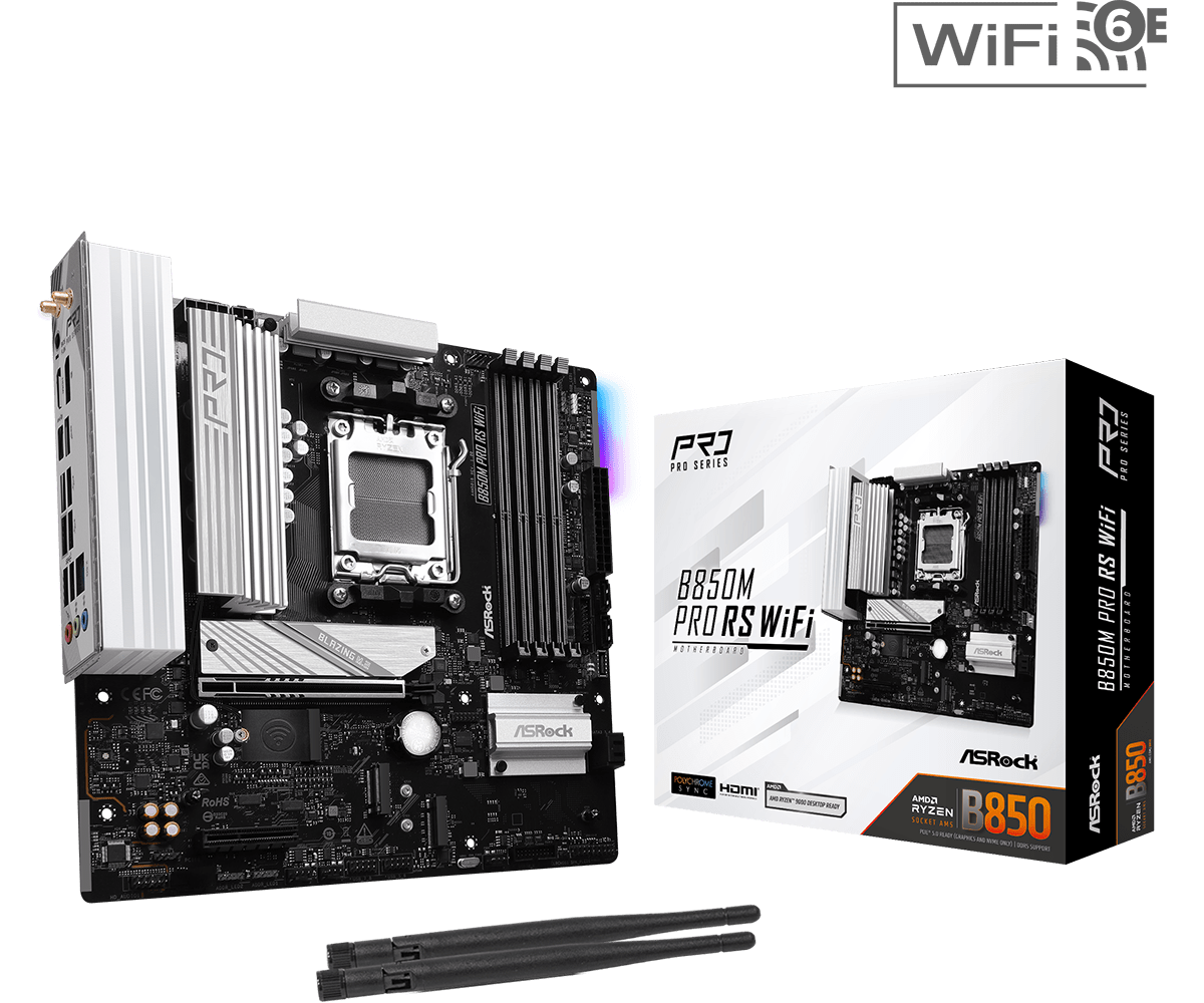 ASRock B850M Pro RS WiFi AMD Socket AM5 Motherboard | 90 - MXBR70 - A0UAYZ - - Vektra Computers LLC