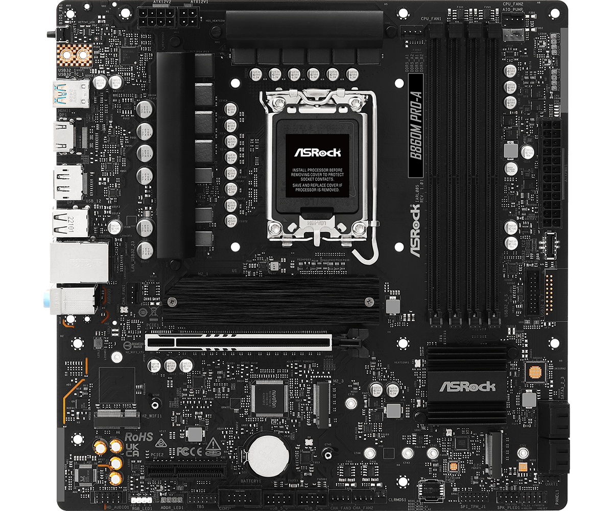 ASRock B860M Pro-A Intel B860 LGA1851 Micro ATX Motherboard - 4711581490291 - Vektra Computers LLC