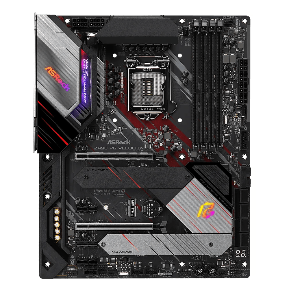 ASRock Z490 PG Velocita Intel 400 Series ATX Motherboard | 90-MXBBT0-A0UAYZ | Motherboard ASRock