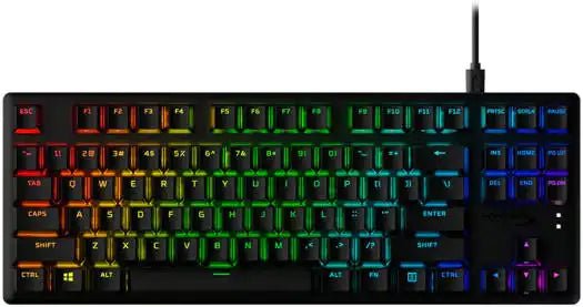 HyperX Alloy Origins Core PBT Mechanical Gaming Keyboard, Durable PBT Keycaps, 100% Anti - Ghosting, Radiant RGB Lighting, HyperX Red Switch, ENG - ARB Layout, USB 2.0, Black | 639N7AA#A2N - Vektra Computers LLC