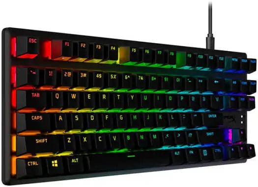 HyperX Alloy Origins Core PBT Mechanical Gaming Keyboard, Durable PBT Keycaps, 100% Anti - Ghosting, Radiant RGB Lighting, HyperX Red Switch, ENG - ARB Layout, USB 2.0, Black | 639N7AA#A2N - Vektra Computers LLC