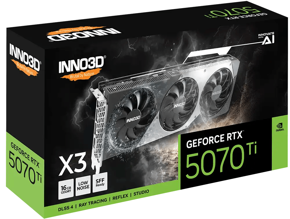 INNO3D GeForce RTX 5070 Ti X3 Graphic Card | N507T3 - 16D7 - 176068N - Vektra Computers LLC
