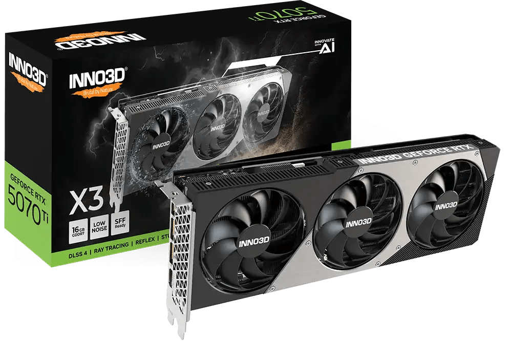 INNO3D GeForce RTX 5070 Ti X3 Graphic Card | N507T3 - 16D7 - 176068N - Vektra Computers LLC