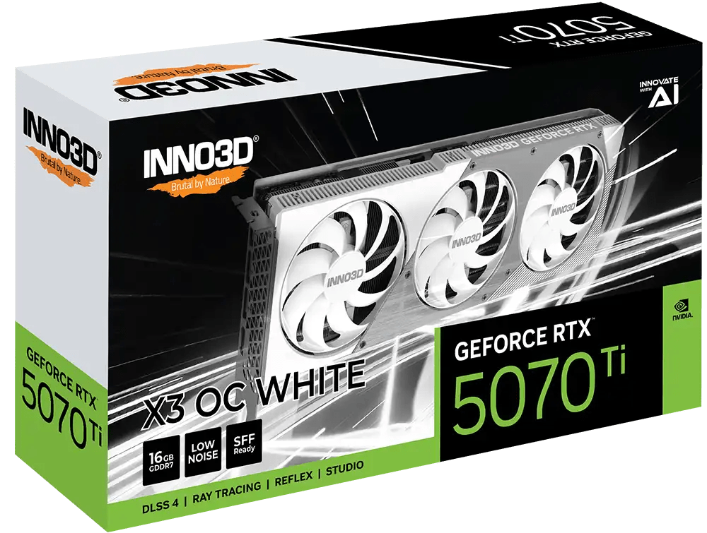INNO3D GeForce RTX 5070 Ti X3 OC WHITE Graphic Card | N507T3 - 16D7X - 176068W - Vektra Computers LLC