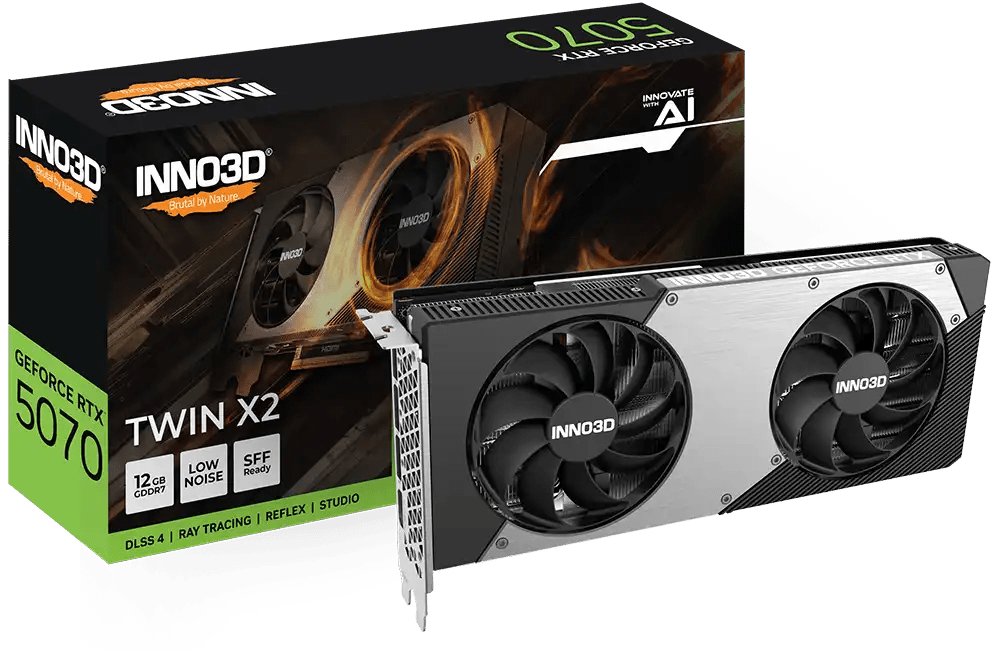 INNO3D GeForce RTX 5070 TWIN X2 OC Graphic Card | N50702 - 12D7X - 195064N - Vektra Computers LLC