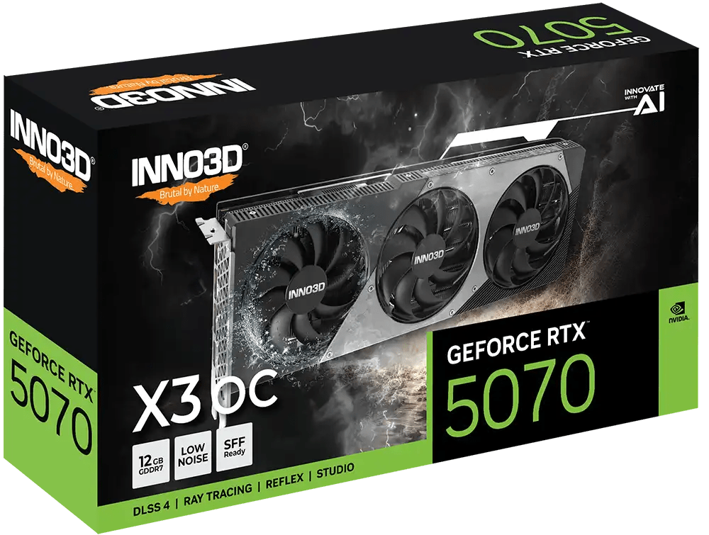 INNO3D GeForce RTX 5070 X3 OC Graphic Card | N50703 - 12D7X - 195064L - Vektra Computers LLC