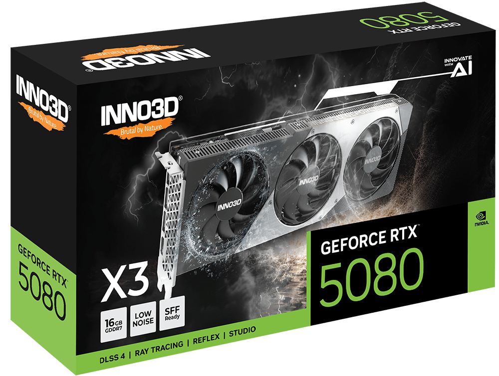 INNO3D GeForce RTX™ 5080 X3 Graphics Card | N50803 - 16D7 - 176068N - Vektra Computers LLC