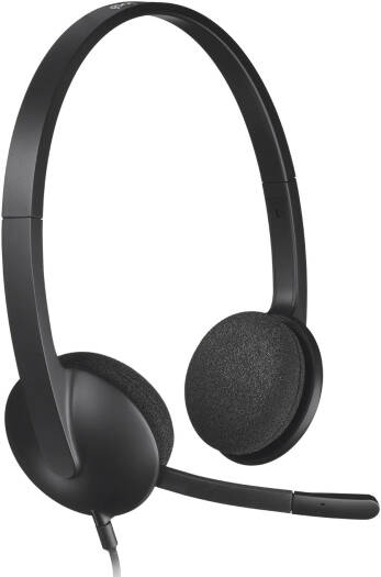 Logitech H340 USB Headset, Plug And Play, Noise Cancelling Microphone, USB Type A, Adjustable Headband, Black | 981 - 000475 - Vektra Computers LLC