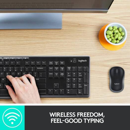 Logitech MK270 Wireless Keyboard And Mouse Combo For Windows, 2.4 Ghz Wireless, Compact Mouse, 8 Multimedia And Shortcut Keys, 2 Year Battery Life, English Layout, Graphite | 920 - 004509 - Vektra Computers LLC
