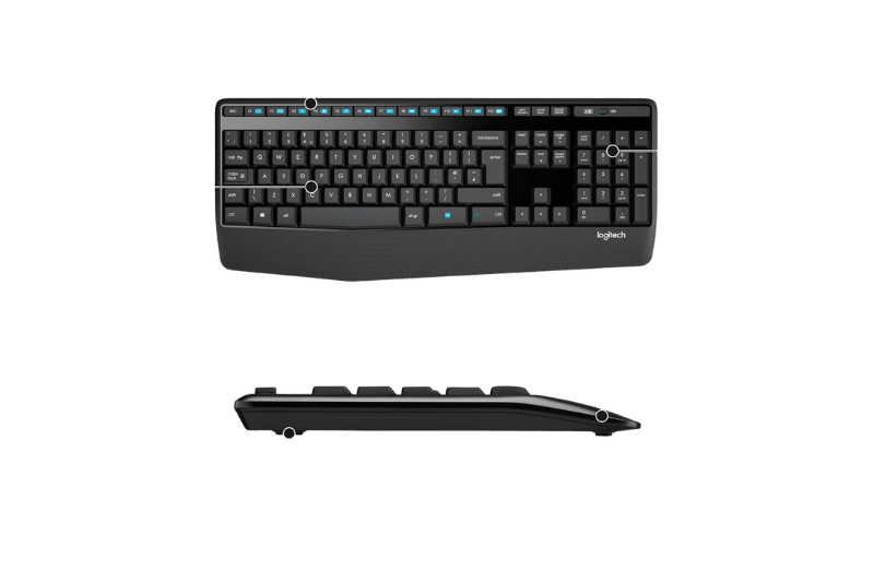 Logitech MK345 Wireless Keyboard and Mouse Combo, 10m Operating Distance, USB Receiver Interface, 1000DPI Sensor Resolution, With Palm Rest, English Arabic Layout, Black | 920 - 010068 - - Vektra Computers LLC