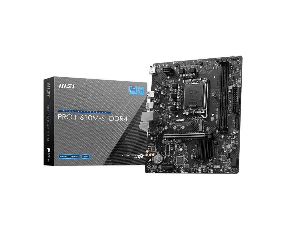MSI PRO H610M-S DDR4 | LGA1700 mATX Motherboard - - Vektra Computers LLC