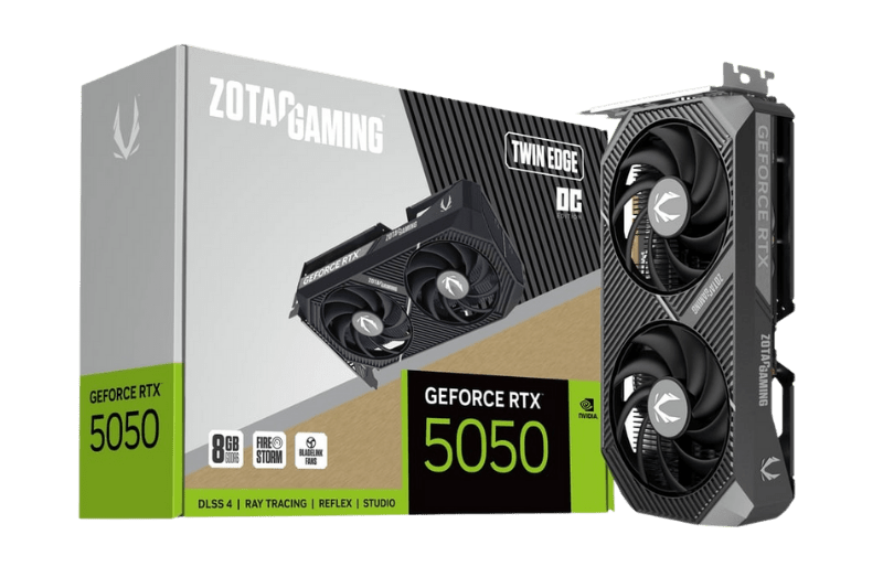 ZOTAC GAMING GEFORCE RTX 5050 TWIN EDGE OC 8GB GDDR6 Graphic Card | ZT - B50500H - 10M - 8886307701565 - Vektra Computers LLC