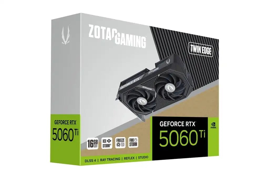 ZOTAC GAMING GeForce RTX 5060 Ti 16GB Twin Edge Graphics Card | ZT - B50620E - 10M - 8886307700612 - Vektra Computers LLC