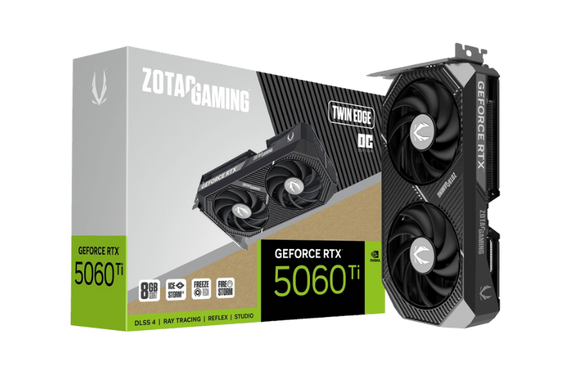 ZOTAC GAMING GeForce RTX 5060 Ti 8GB Twin Edge OC Graphics Card | ZT - B50610H - 10M - 8886307700643 - Vektra Computers LLC