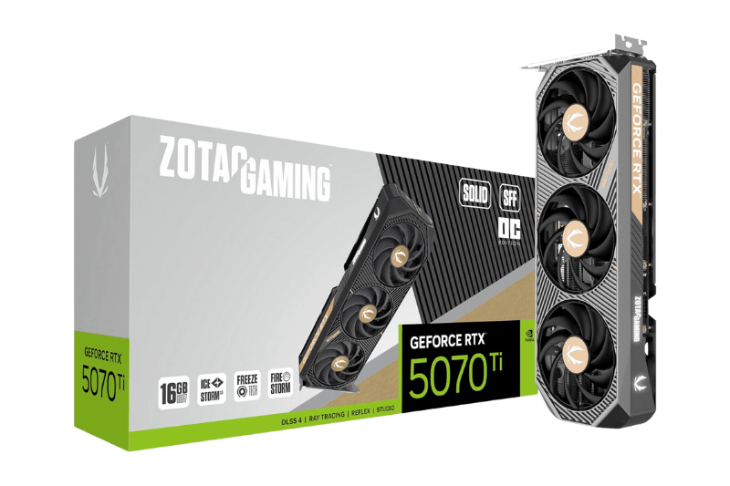 ZOTAC GAMING GeForce RTX 5070 Ti SOLID SFF OC Graphics Card | ZT - B50710J3 - 10P - 8886307700803 - Vektra Computers LLC