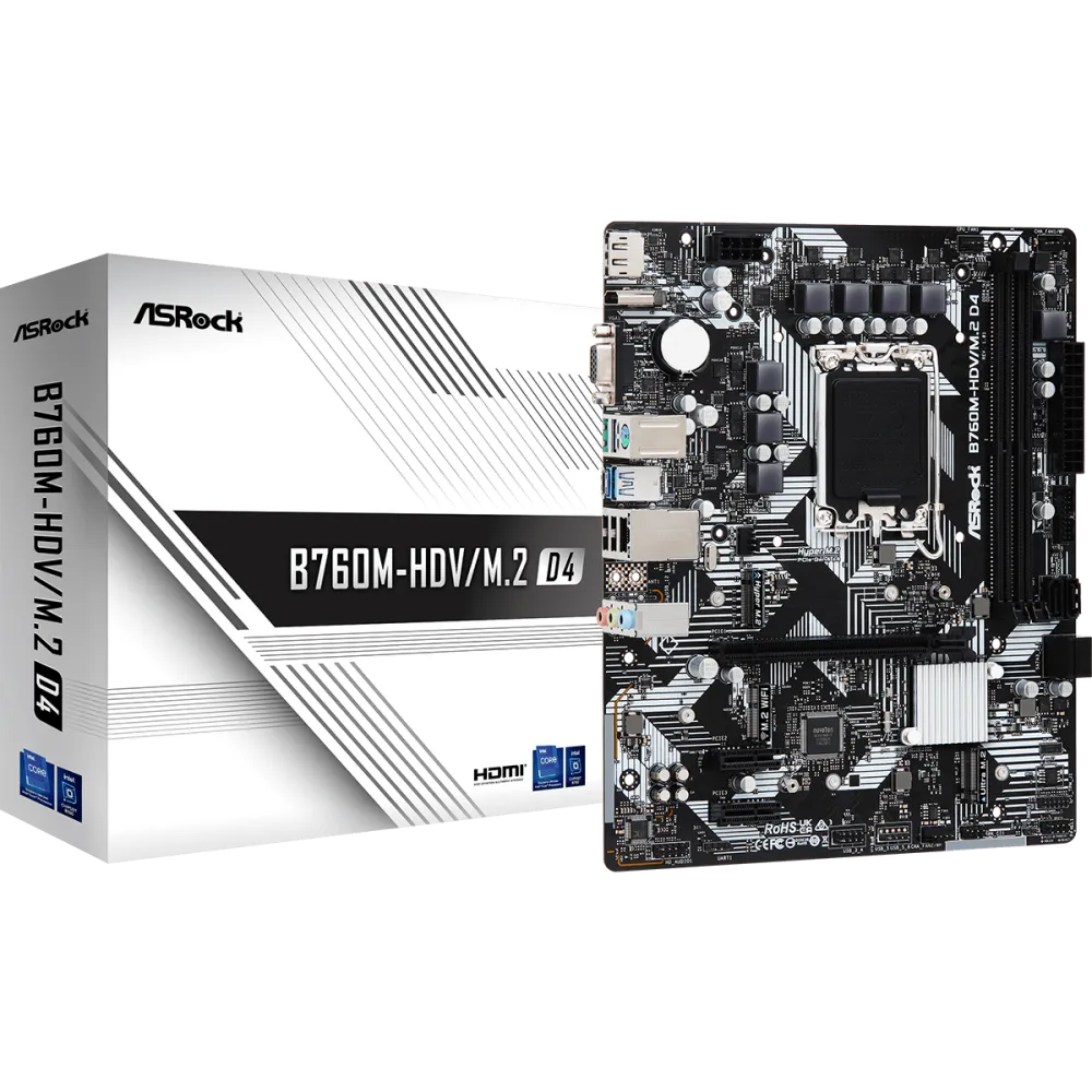 ASRock B760M-HDV/M.2 D4 Intel 700 Series mATX Motherboard