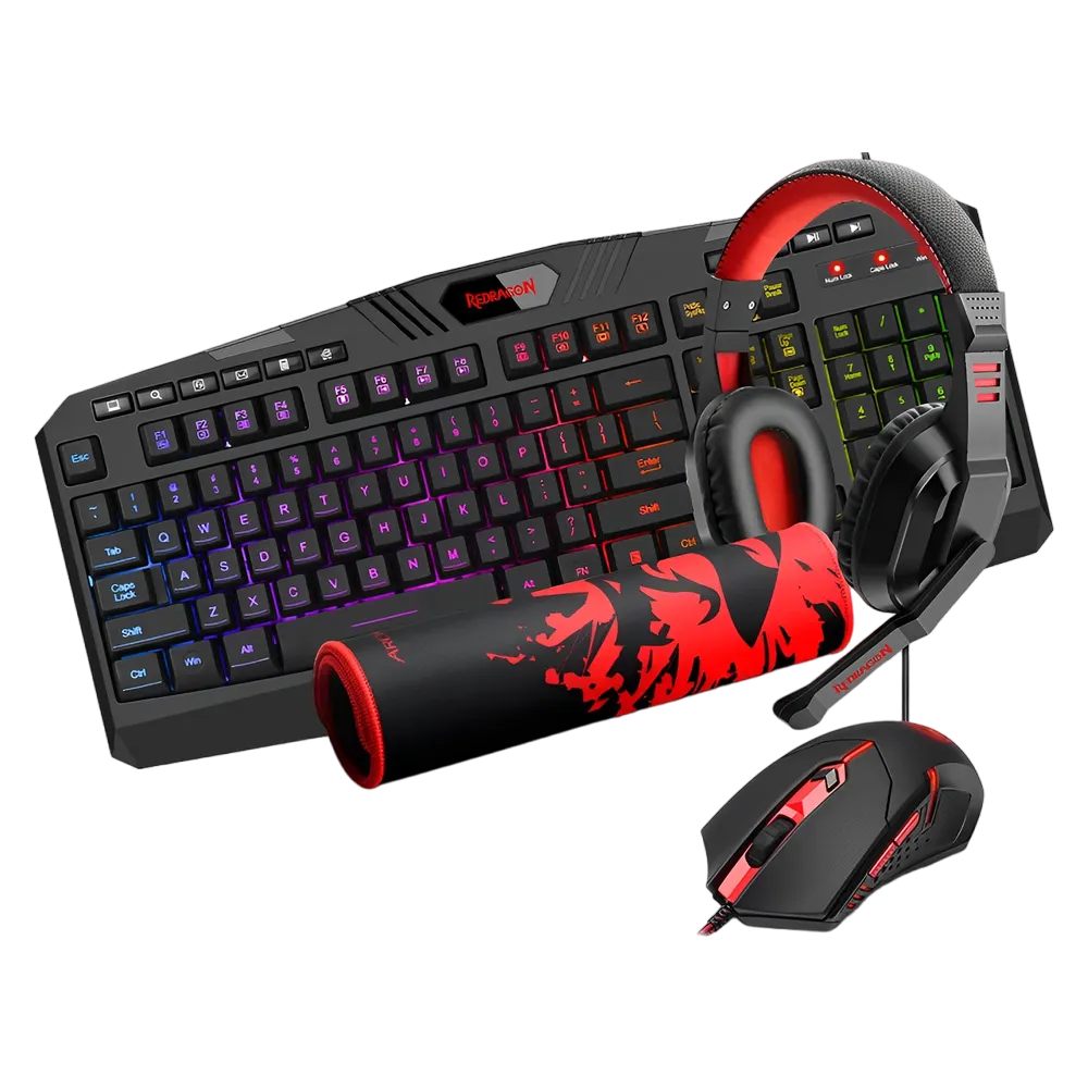 Redragon S101 4-in-1 Gaming Gear Combo (Keyboard, Mouse, Mouse Pad, Headset)