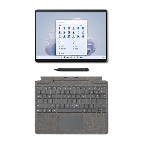 Microsoft Surface Pro 9 i7-1255U processor , 16GB RAM, 512GB SSD, 13” PixelSense Flow Display, Windows 11 PRO, Color PLATINUM, 1 Year Warranty | QIY-00007