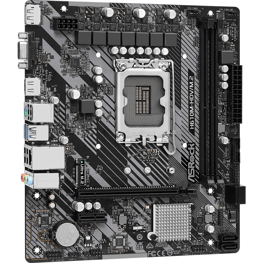 ASRock H610M-HDV/M.2 R2.0 Intel 600 Series mATX Motherboard