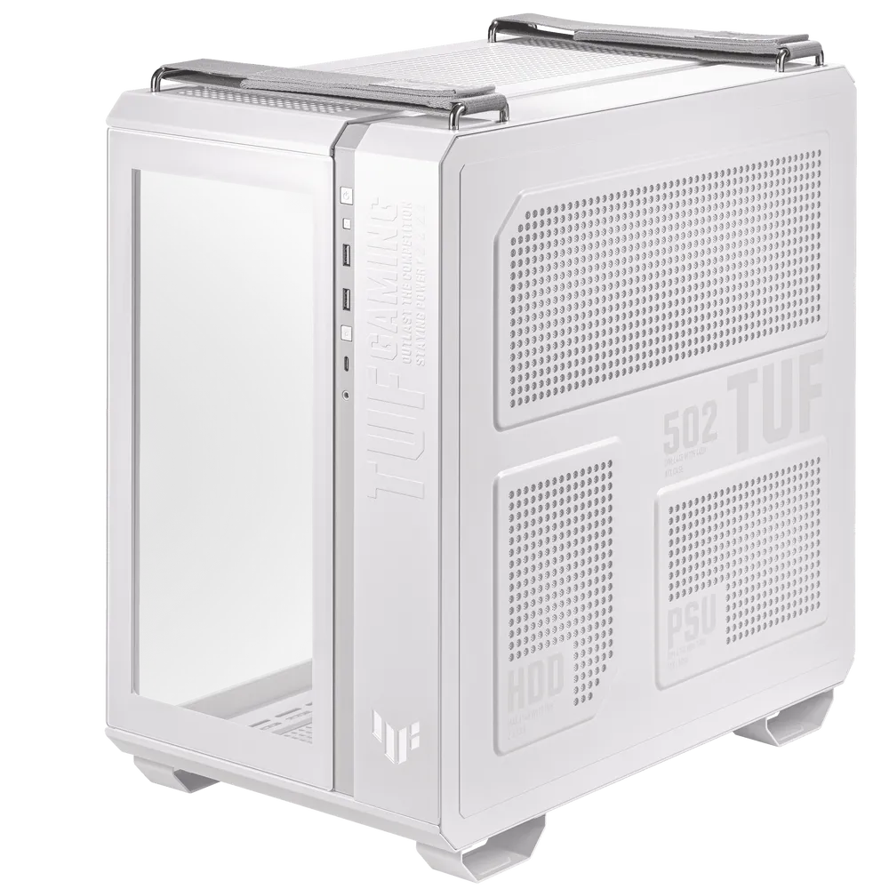 ASUS TUF Gaming GT502 White ATX Mid-Tower Computer Case with Front