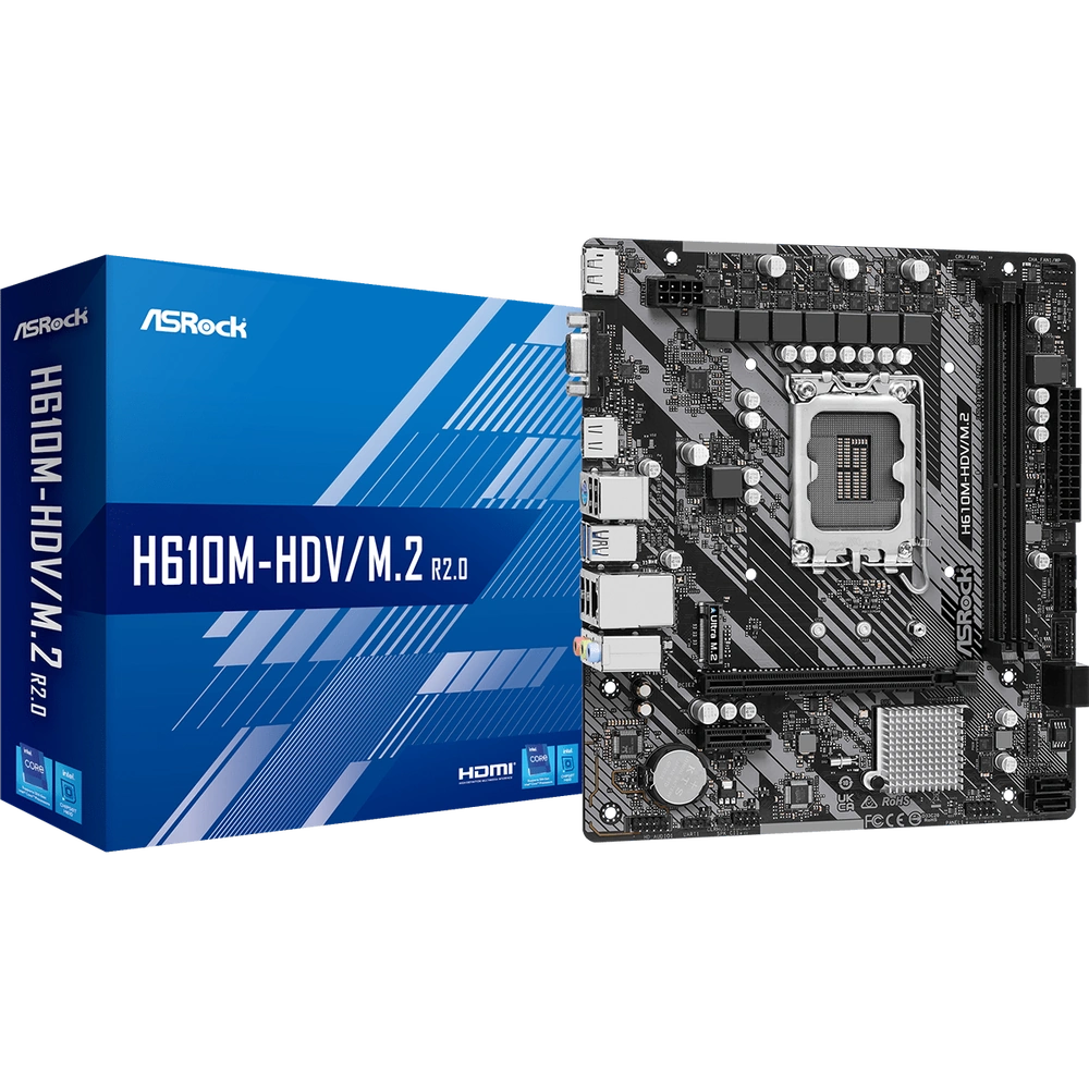 Intel Core i3-12100 + ASRock H610M-HDV/M.2 R2.0 Processor & Motherboard Bundle