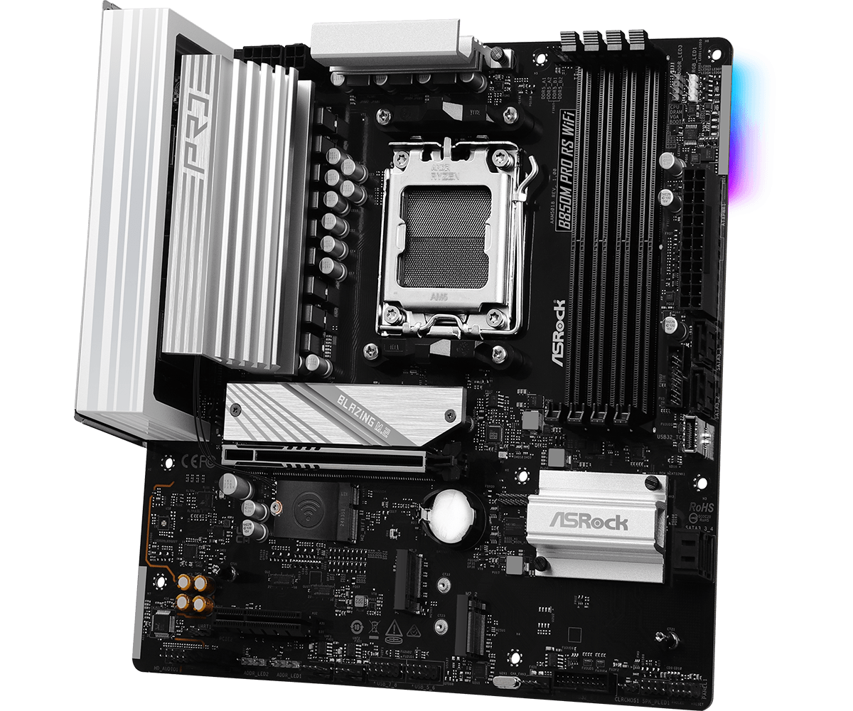 ASRock B850M Pro RS WiFi AM5 Micro ATX Motherboard