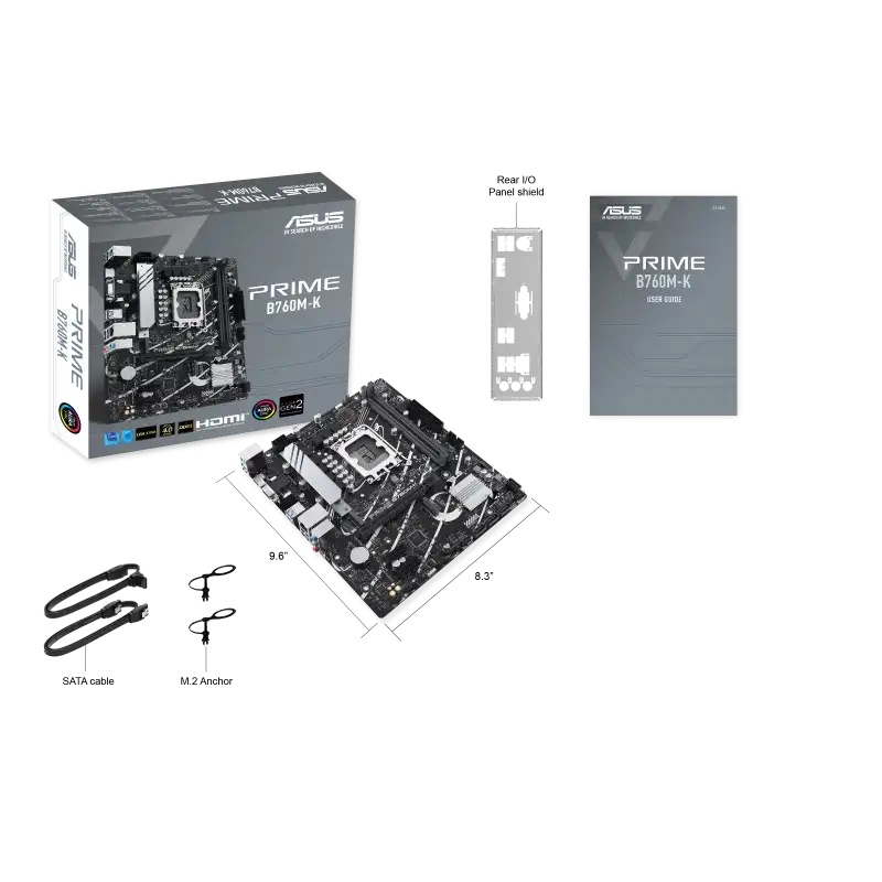 ASUS PRIME B760M-K Intel 700 Series mATX Motherboard | 90MB1FI0-M1EAY0 / 90MB1FI0-M0EAY0 |