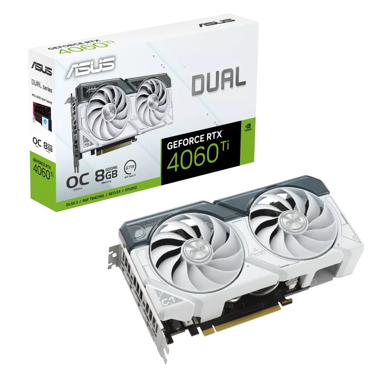 ASUS Dual GeForce RTX 4060 Ti White OC Edition 8GB GDDR6 Gaming Graphics Card | 90YV0J42-M0NA00 |