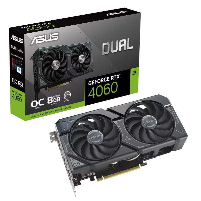 ASUS Dual GeForce RTX 4060 OC Edition 8GB GDDR6 Gaming Graphics Card | 90YV0JC0-M0NA00 |