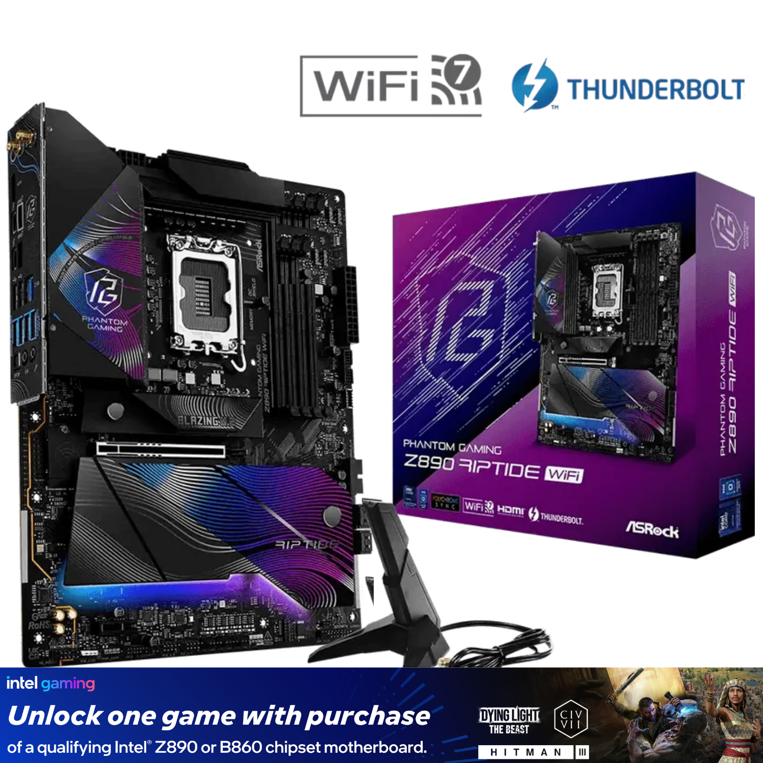 لوحة أم ASRock PHANTOM GAMING Z890 Riptide WiFi | 90-MXBPB0-A0UAYZ