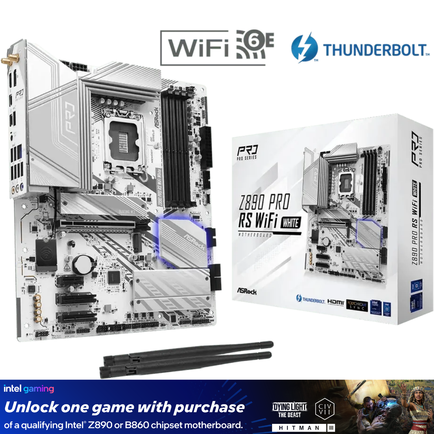 لوحة أم ASRock Z890 Pro RS WiFi بيضاء | 90-MXBQC0-A0UAYZ