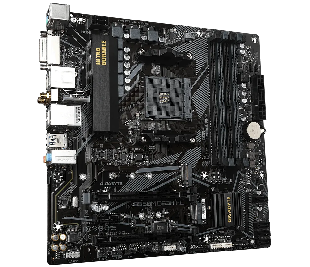 GIGABYTE B550M DS3H AC AMD mATX Motherboard | B550M-DS3H-AC |