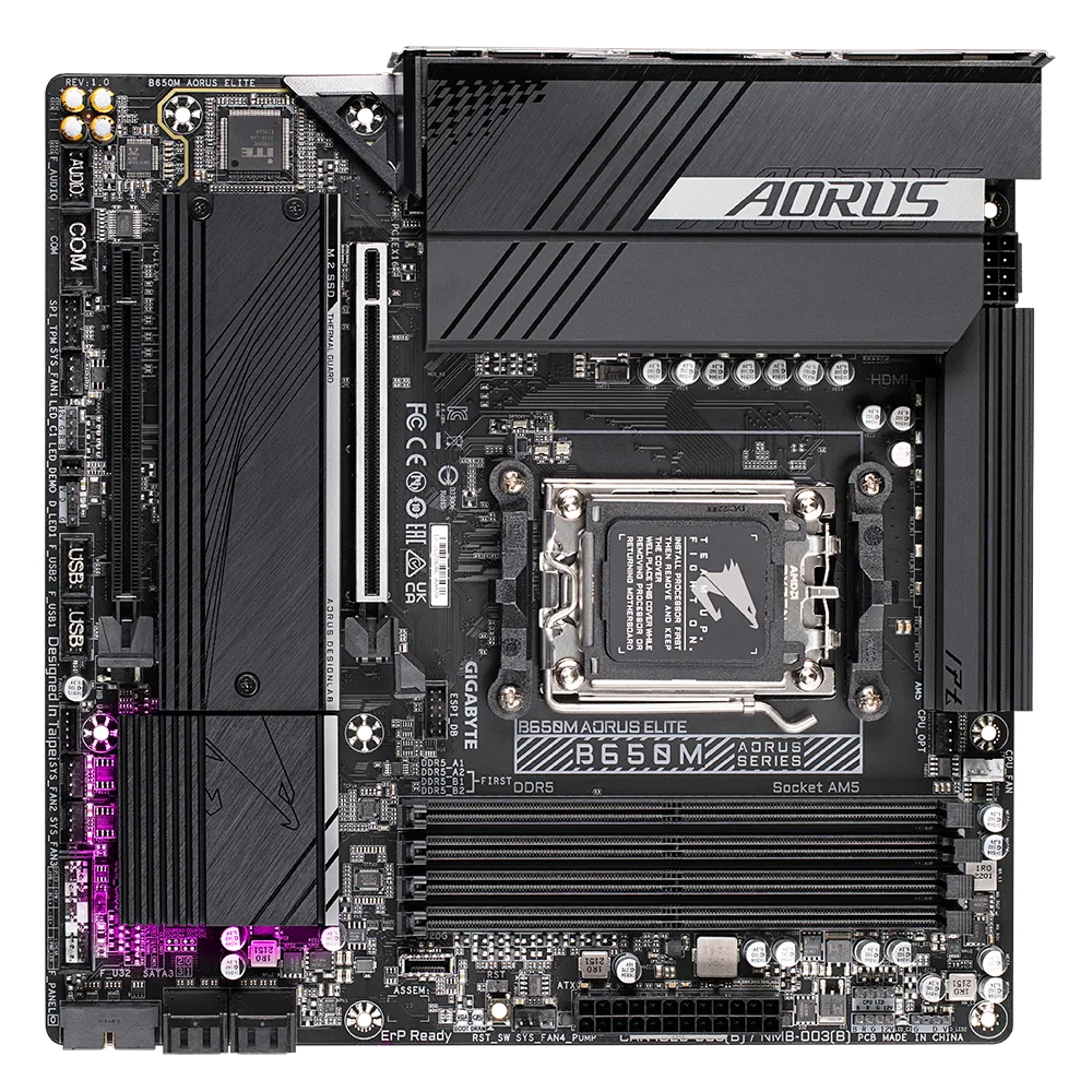 GIGABYTE B650M AORUS ELITE AMD mATX Motherboard | B650M-AORUS-ELITE |