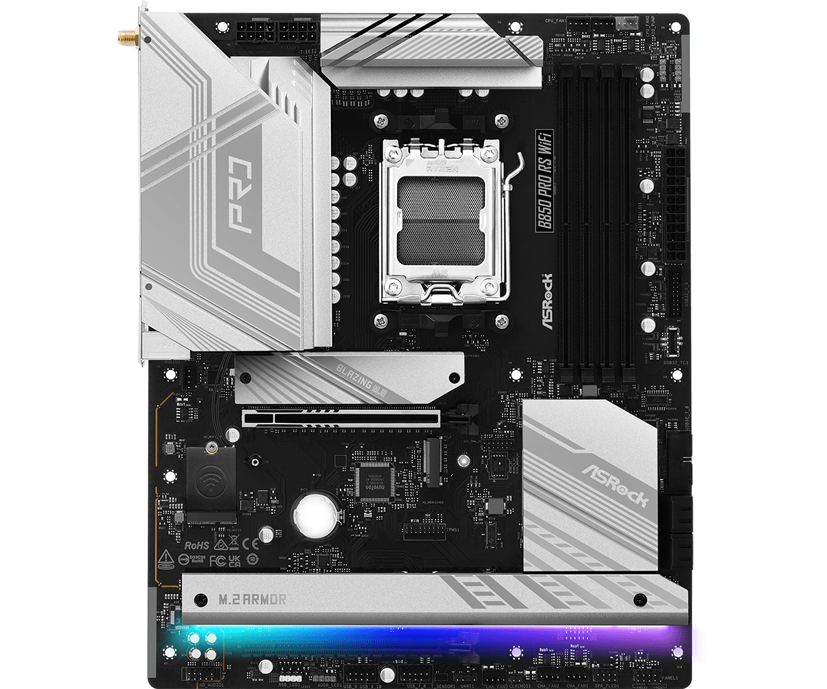 ASRock B850 Pro RS WiFi AM5 Socket Motherboard | 90-MXBQK0-A0UAYZ