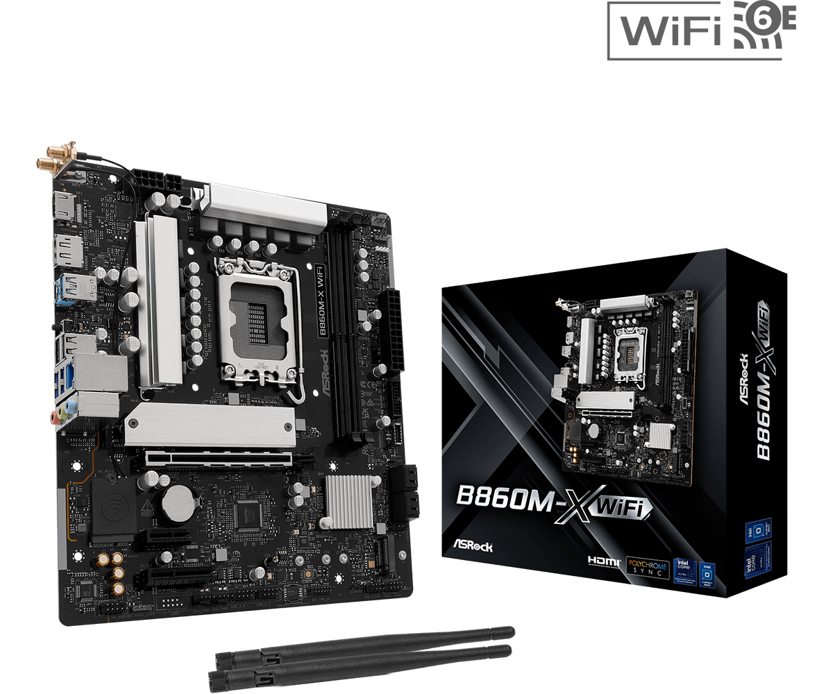 ASRock B860M-X WiFi LGA1851 Socket Motherboard | 90-MXBRY0-A0UAYZ