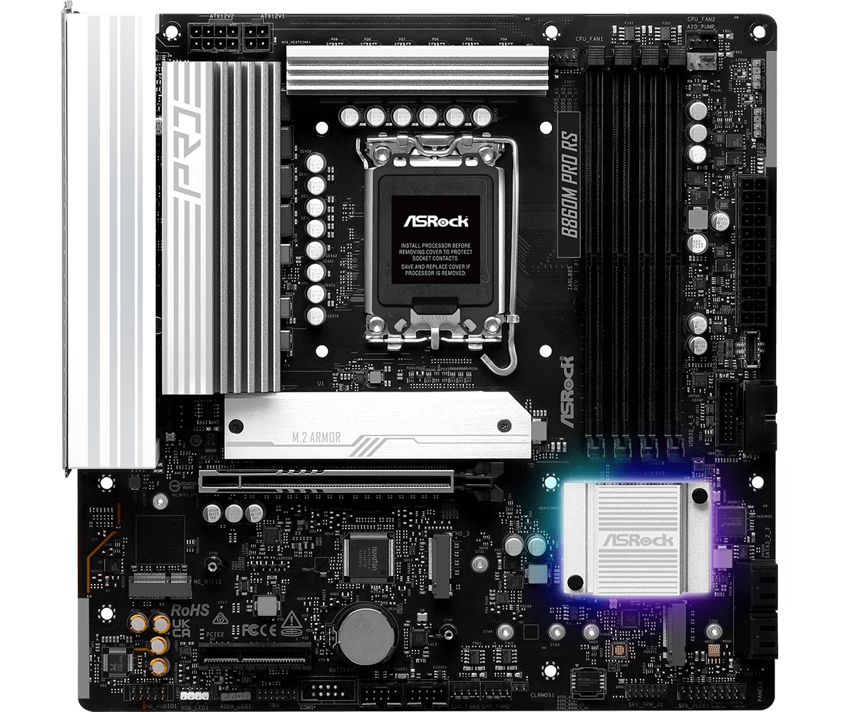 ASRock B650M Pro RS LGA1851 Socket Motherboard | 90-MXBRR0-A0UAYZ