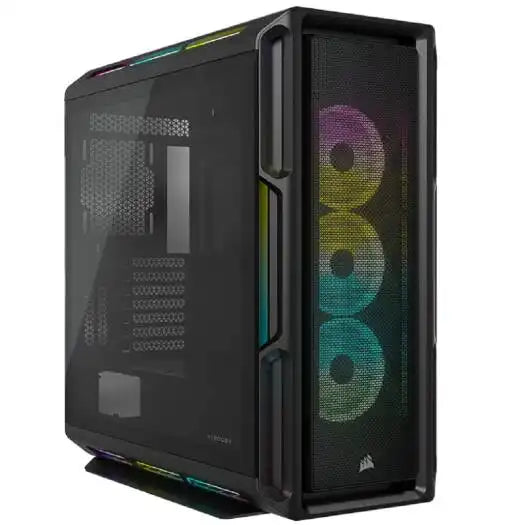Corsair iCUE 5000T RGB Mid Tower ATX PC Case, Tempered Glass, 360mm Radiator, 3x120mm Fan Included, 7 + 2 Vertical Expansion Slots, Black | CC-9011230-WW