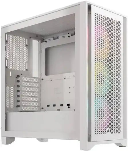 Corsair iCUE 4000D RGB AIRFLOW V2 Mid-Tower Case, High-Airflow Design, Tempered Panel, Node PRO Controller, Rapid Route Cable Mg - White | CC-9011241-WW