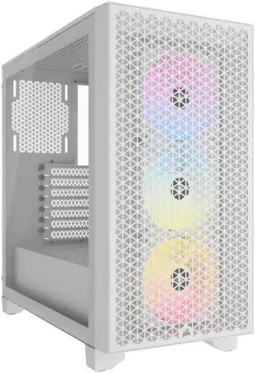 Corsair 3000D RGB AIRFLOW Mid-Tower PC Case, Tempered Glass & Airflow Optimized Front Panel, White | CC-9011256-WW