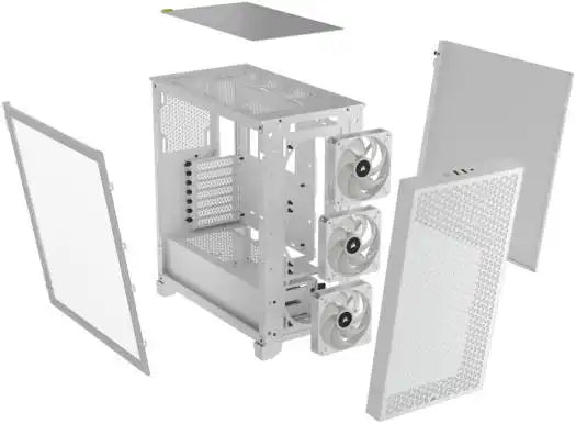 Corsair 3000D RGB AIRFLOW Mid-Tower PC Case, Tempered Glass & Airflow Optimized Front Panel, White | CC-9011256-WW